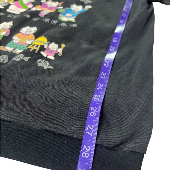 Rare 90s Graphic Cat Lover Sweatshirt  Vintage Novelty Print Crewneck Top - Picture 7 of 11